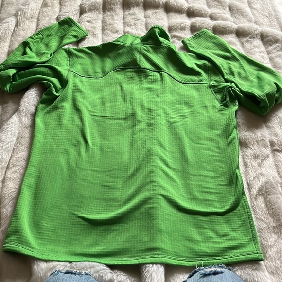 Patagonia Men's R1 Fleece Pullover Lime Bright Green 1/2 Zip Waffle - Picture 8 of 8